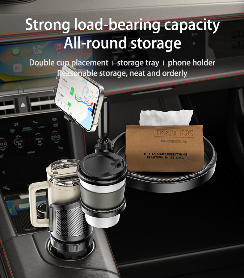 YESIDO 4 in1 Rotating Phone Mount Multifunctional Car Cup Phone Holder C274