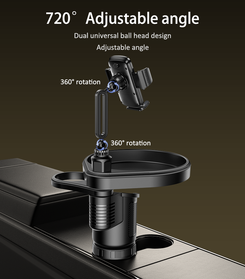 YESIDO 4 in1 Rotating Phone Mount Multifunctional Car Cup Phone Holder C274