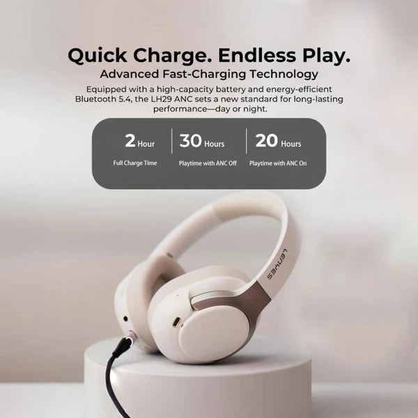 Lenyes Bluetooth 5.3 ANC HiFi 30H App-Control Headphones LH29