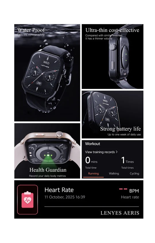 Lenyes 2.01-Inch GPS Bluetooth Calling 1ATM Smart Watch Aeris