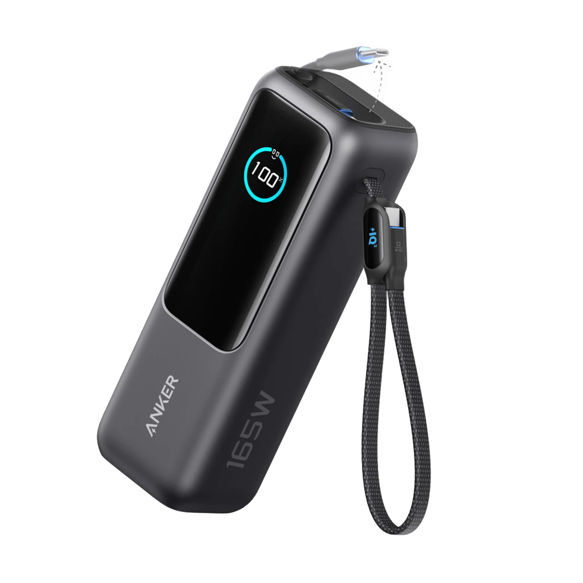 Anker Laptop Power Bank 25K, 165W, Built-In and Retractable Cables