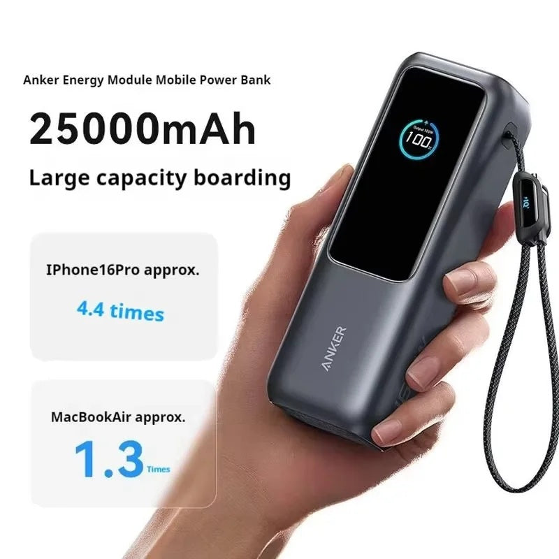 Anker Laptop Power Bank 25K, 165W, Built-In and Retractable Cables
