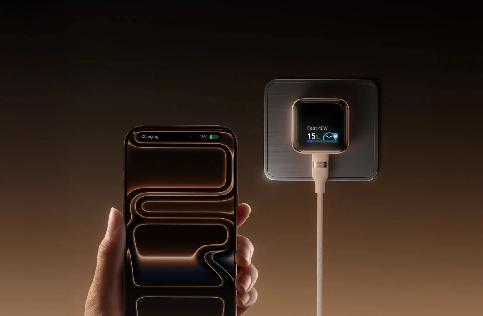 Anker Nano Wall Charger 45W Smart Display 180° Foldable