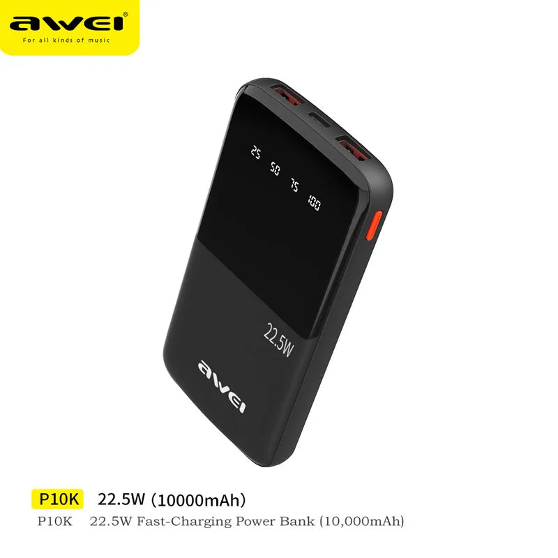 Awei Power Bank 10000mah Fast Charging P10k