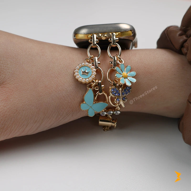 Butterfly Shapes Metal Watch Band For Apple Watch