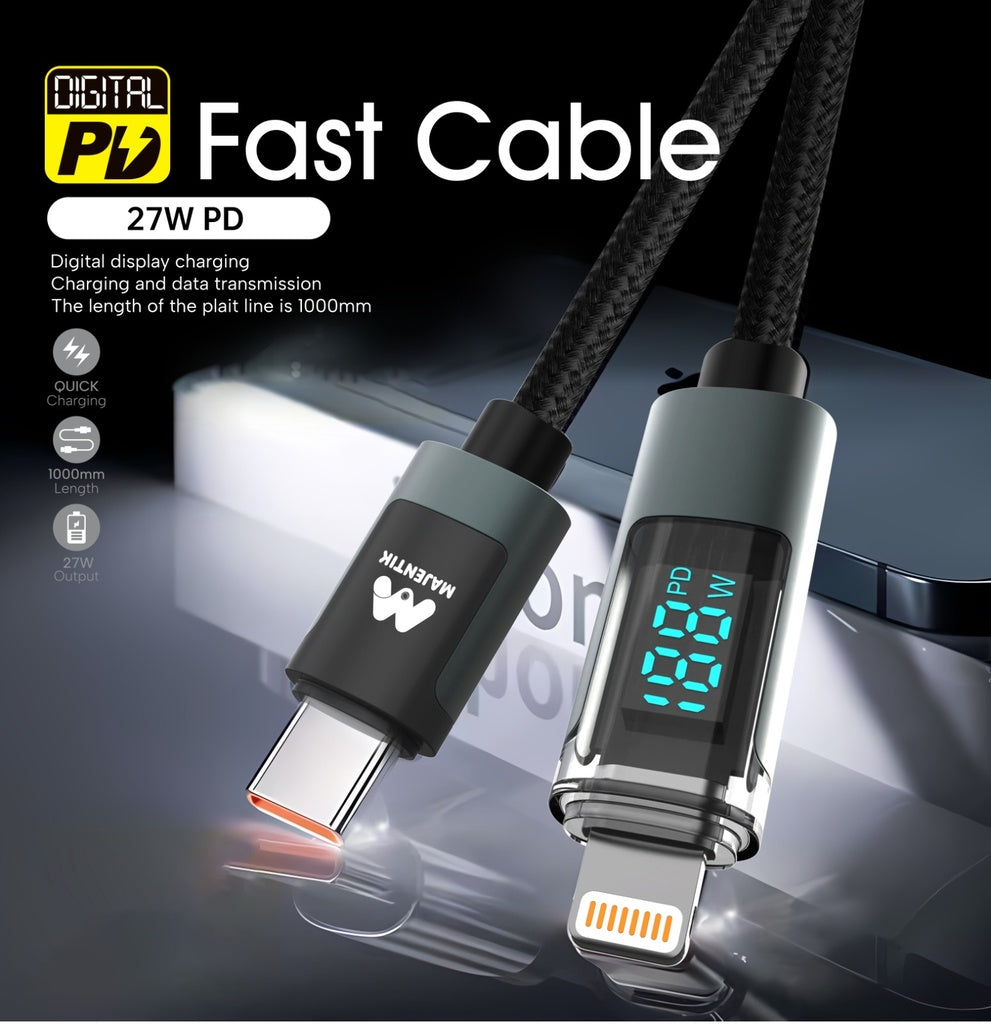 Majentik Led Fast Charging Cable 27W Type-C To Lightning