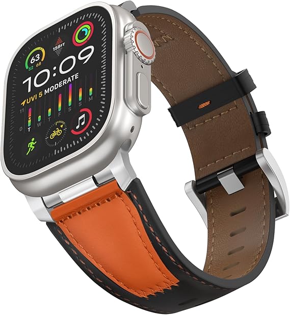 Contrast Leather Band For Apple Watch