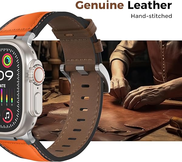 Contrast Leather Band For Apple Watch