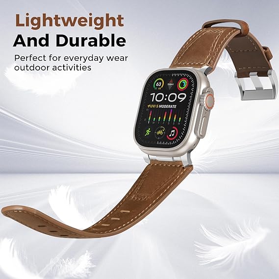 Contrast Leather Band For Apple Watch