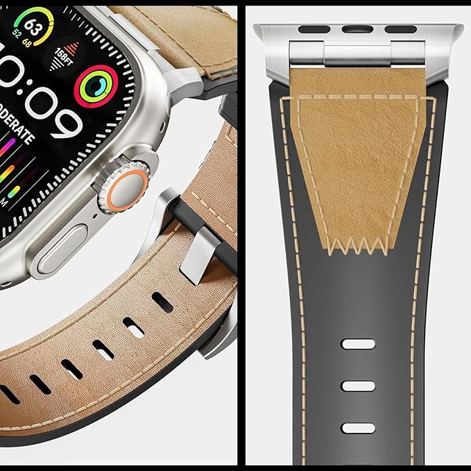 Contrast Leather Band For Apple Watch