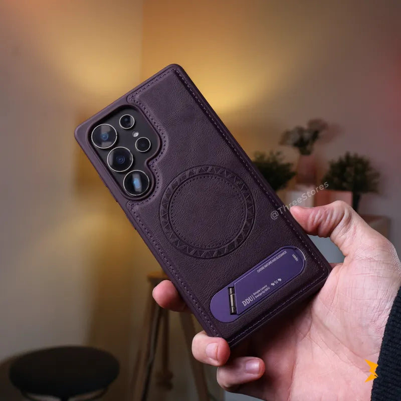 DDU Leather Stand Magsafe Case Samsung S25 Ultra