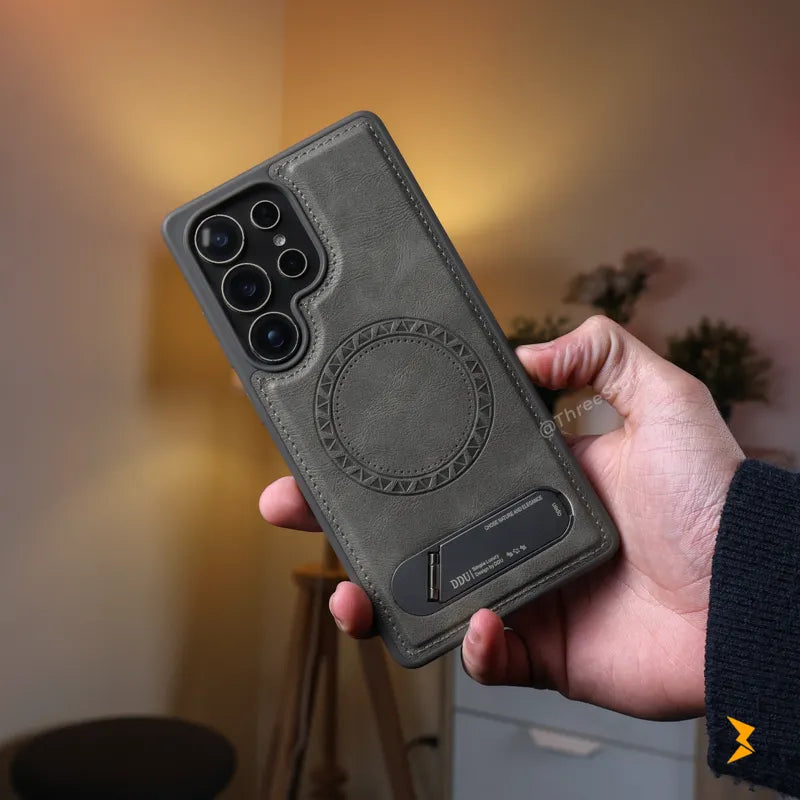 DDU Leather Stand Magsafe Case Samsung S25 Ultra