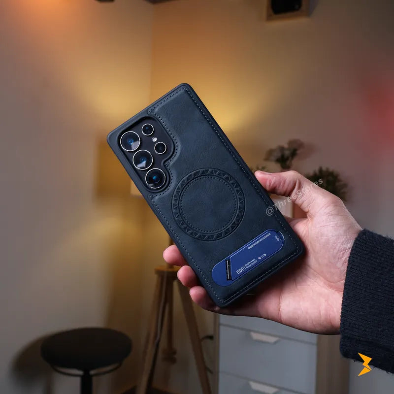 DDU Leather Stand Magsafe Case Samsung S25 Ultra