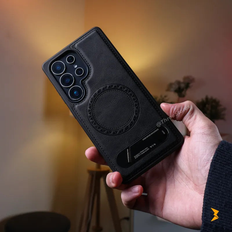 DDU Leather Stand Magsafe Case Samsung S25 Ultra