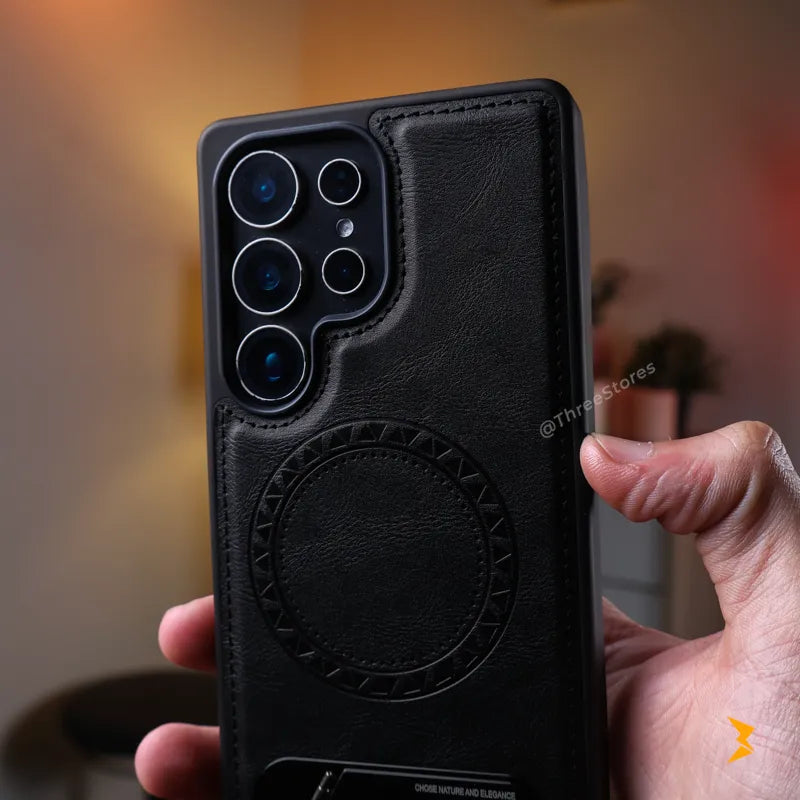 DDU Leather Stand Magsafe Case Samsung S25 Ultra