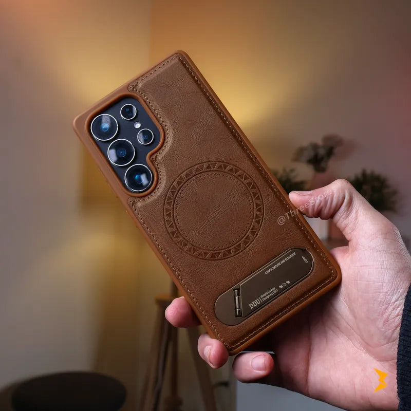 DDU Leather Stand Magsafe Case Samsung S25 Ultra