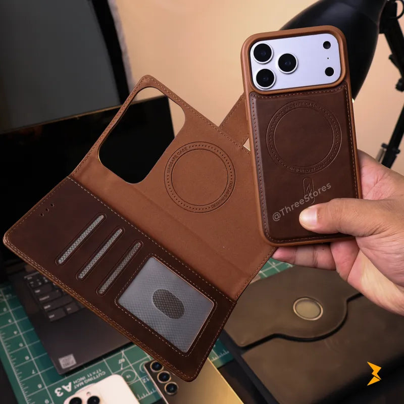 DDU Magsafe Flip Leather Case iPhone 17 Pro Max