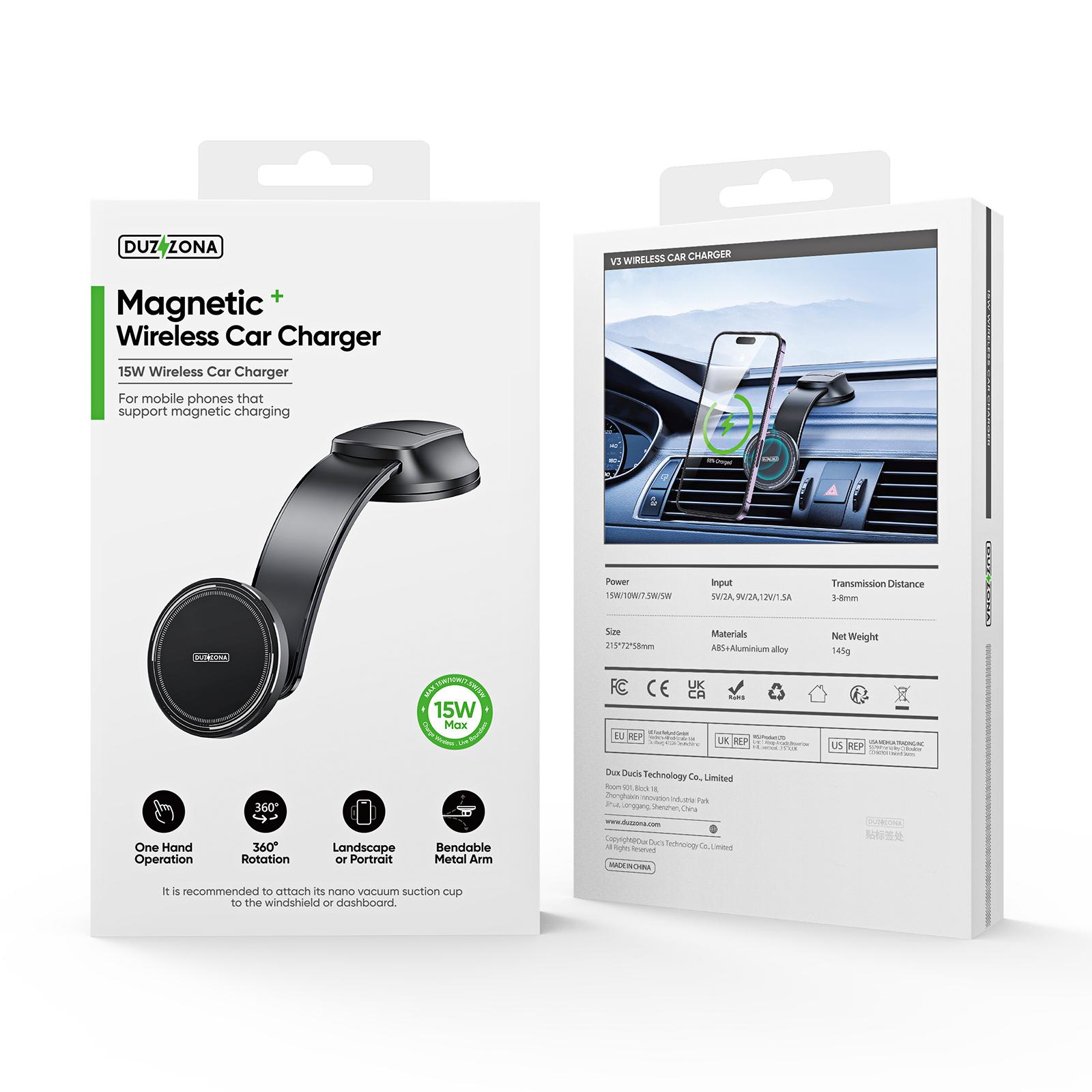 Duzzona Magnetic Wireless Car Charger V3