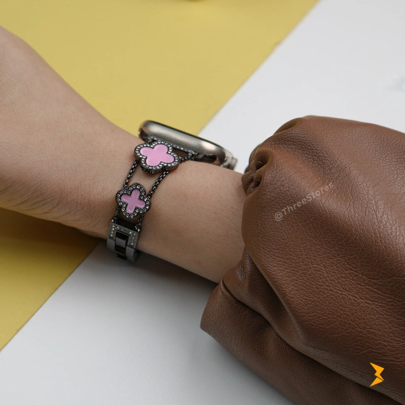 Flower Metal Watch Band For Apple Watch