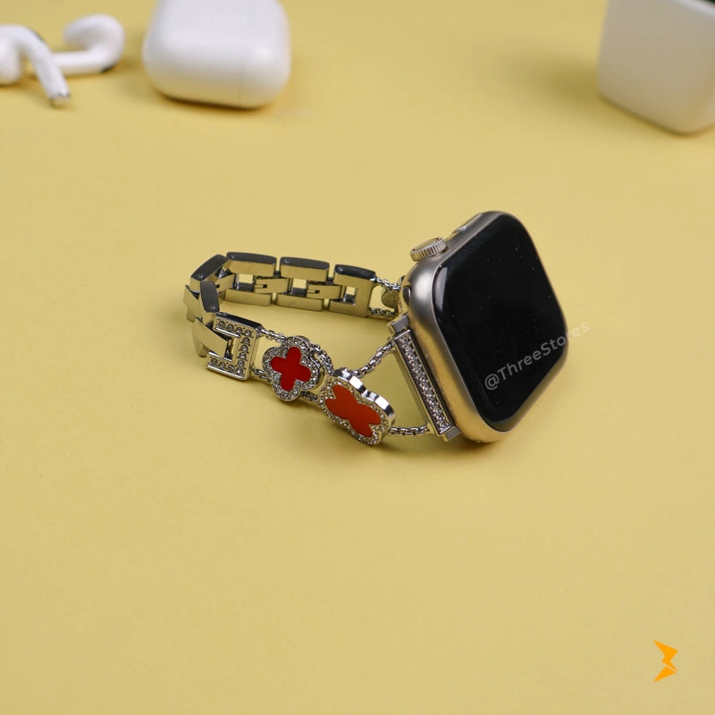 Flower Metal Watch Band For Apple Watch