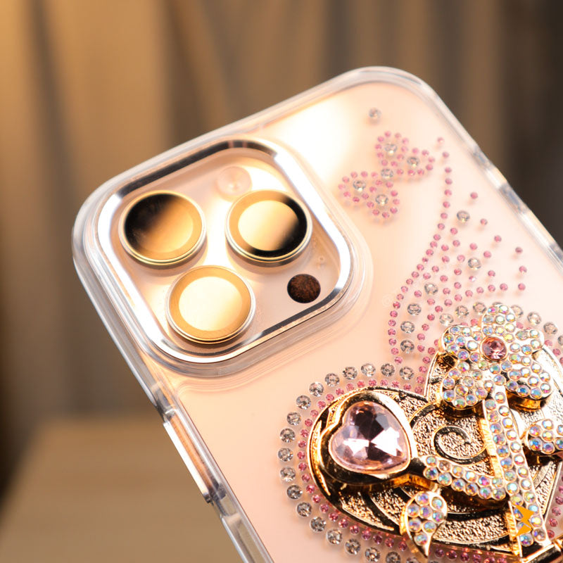 Glitter Shapes Stand Case iPhone 14 Pro Max