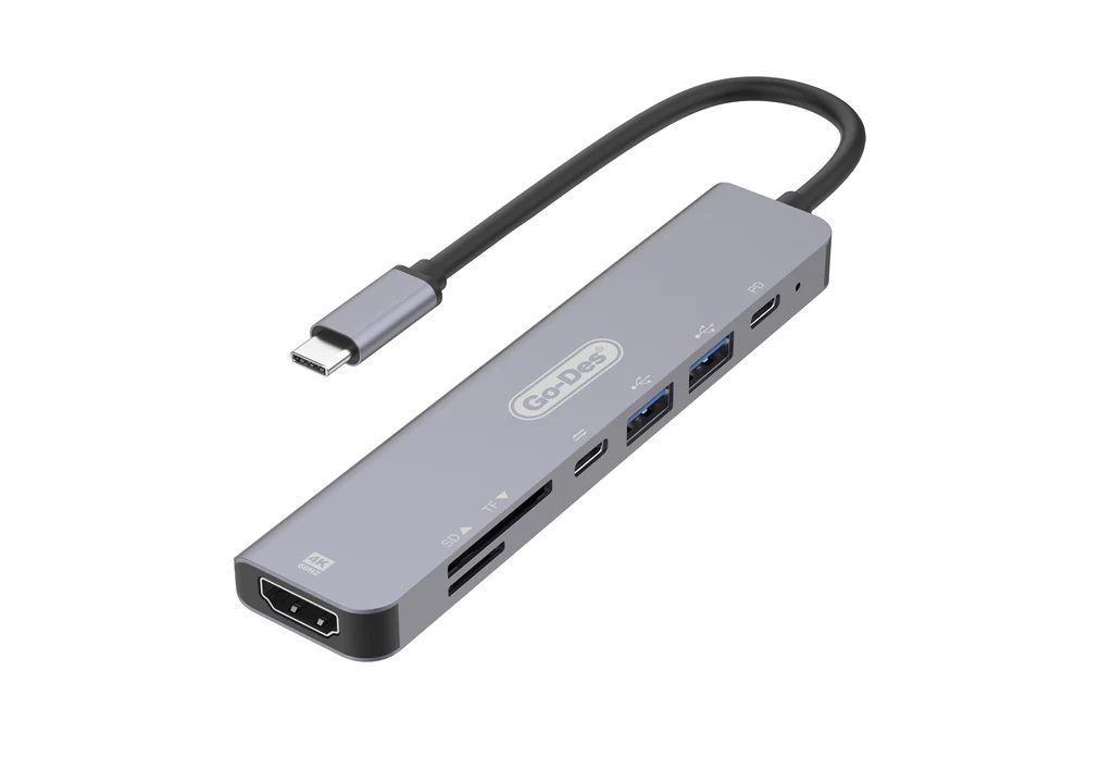 Go-Des 7-in-1 USB-C Hub Multifunction Adapter GD-6831
