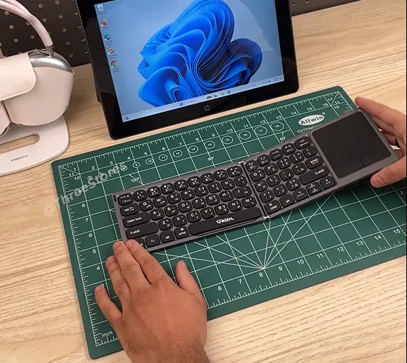 Green Wireless Keyboard With Touchpad