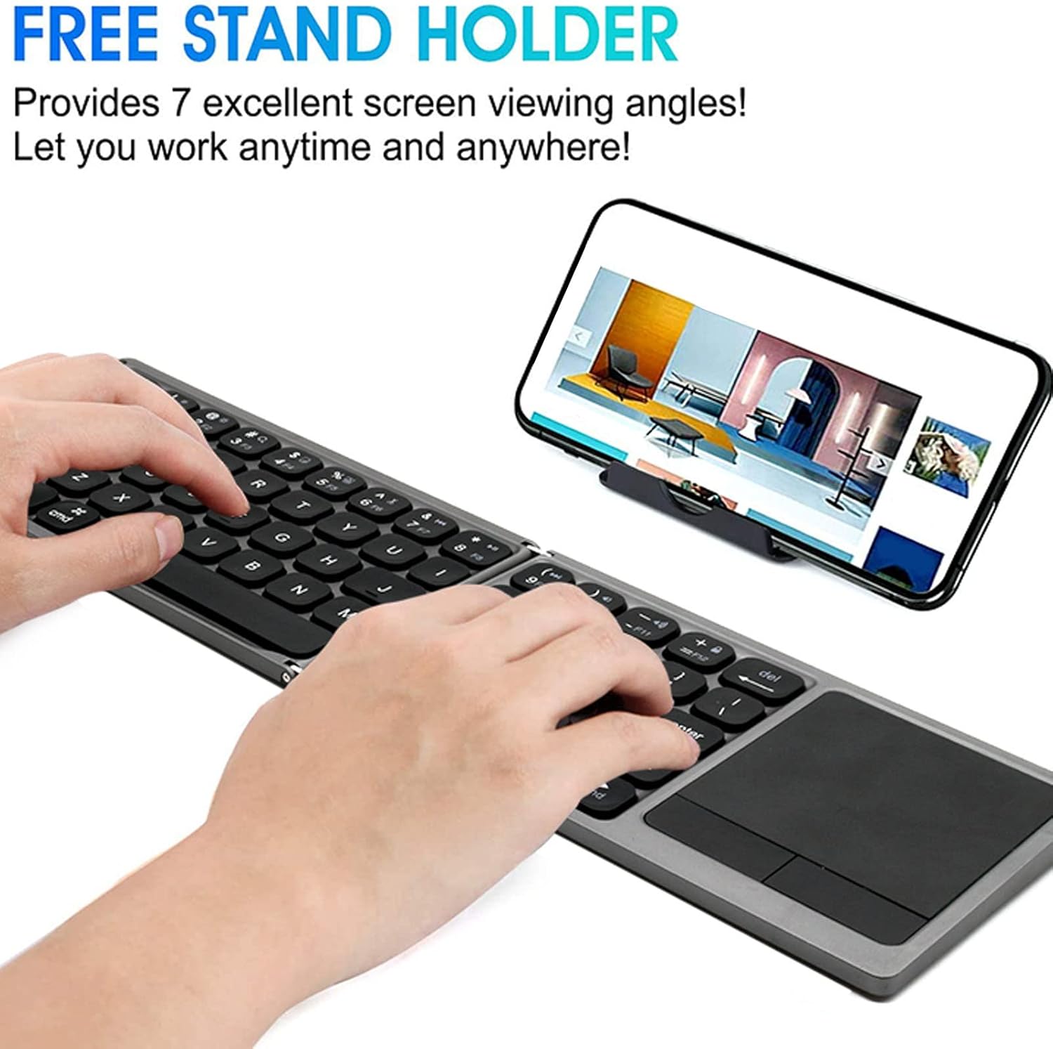 Green Wireless Keyboard With Touchpad