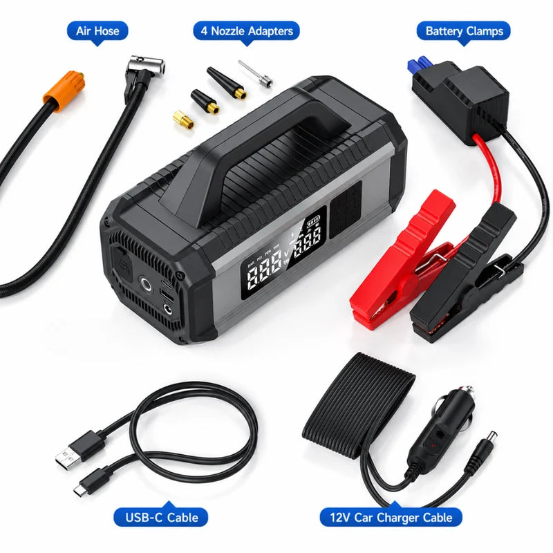 GREEN Car Jump Starter With Inflatble Pump GE-BP999