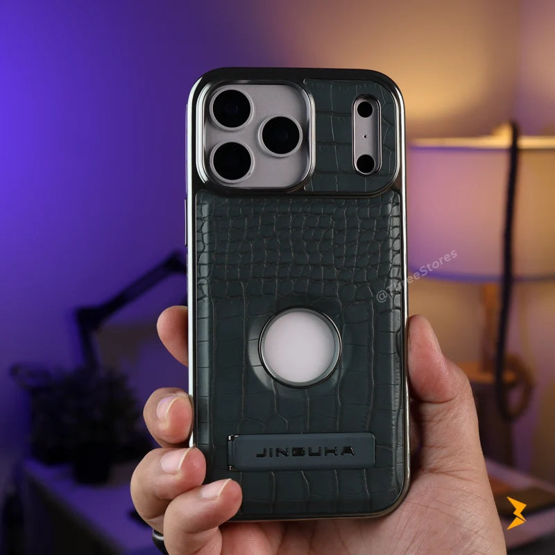 Jinduka Alligator Stand Leather Case iPhone 17 Pro Max