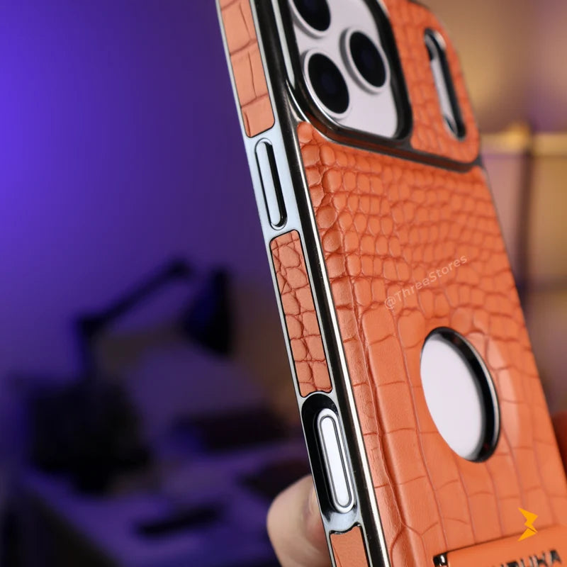 Jinduka Alligator Stand Leather Case iPhone 17 Pro Max