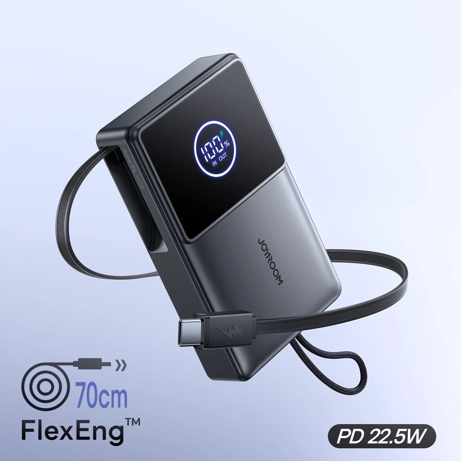 Joyroom 22.5W Built-in Retractable Cable Powerbank 10000mAh JR-PR1