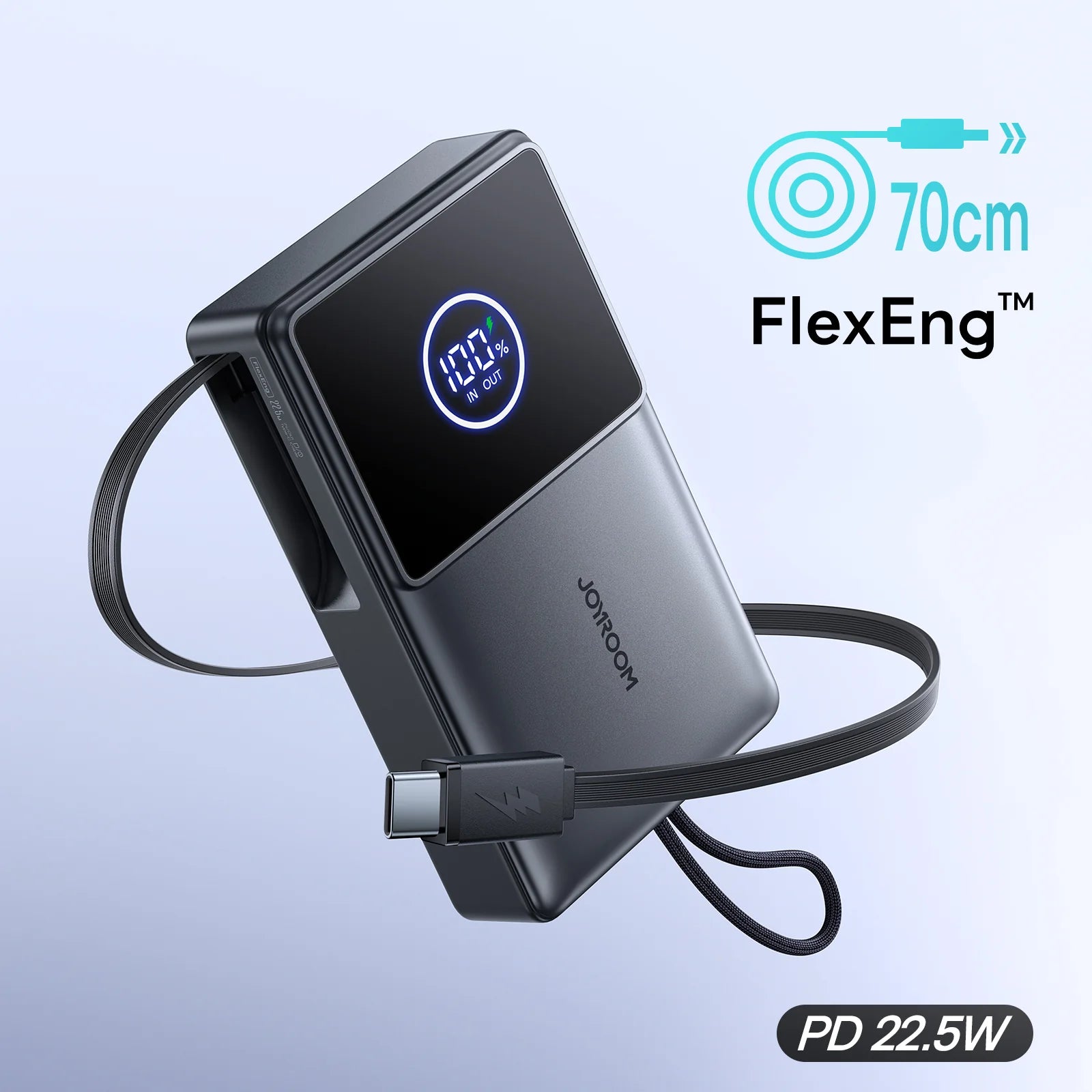 Joyroom 22.5W Built-in Retractable Cable Powerbank 10000mAh JR-PR1