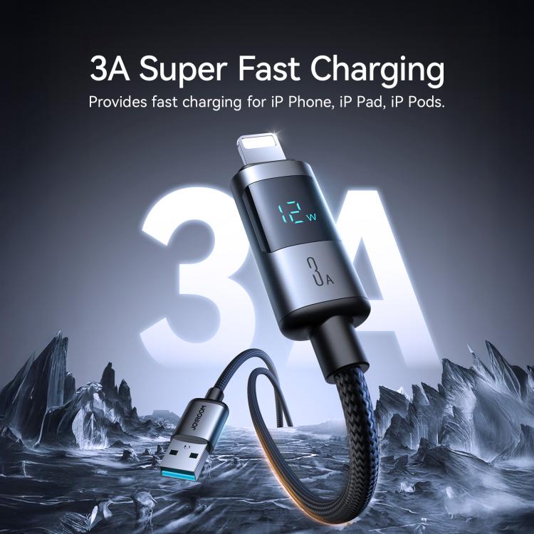 Joyroom 3A Usb-A to Lightning Fast Charging Data Cable with Digital Display