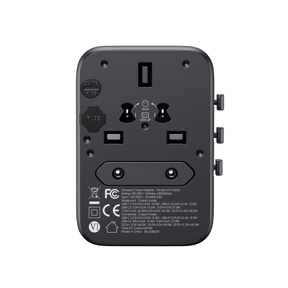 Joyroom 5 Port Universal Travel Adapter 65W JR-TCW02