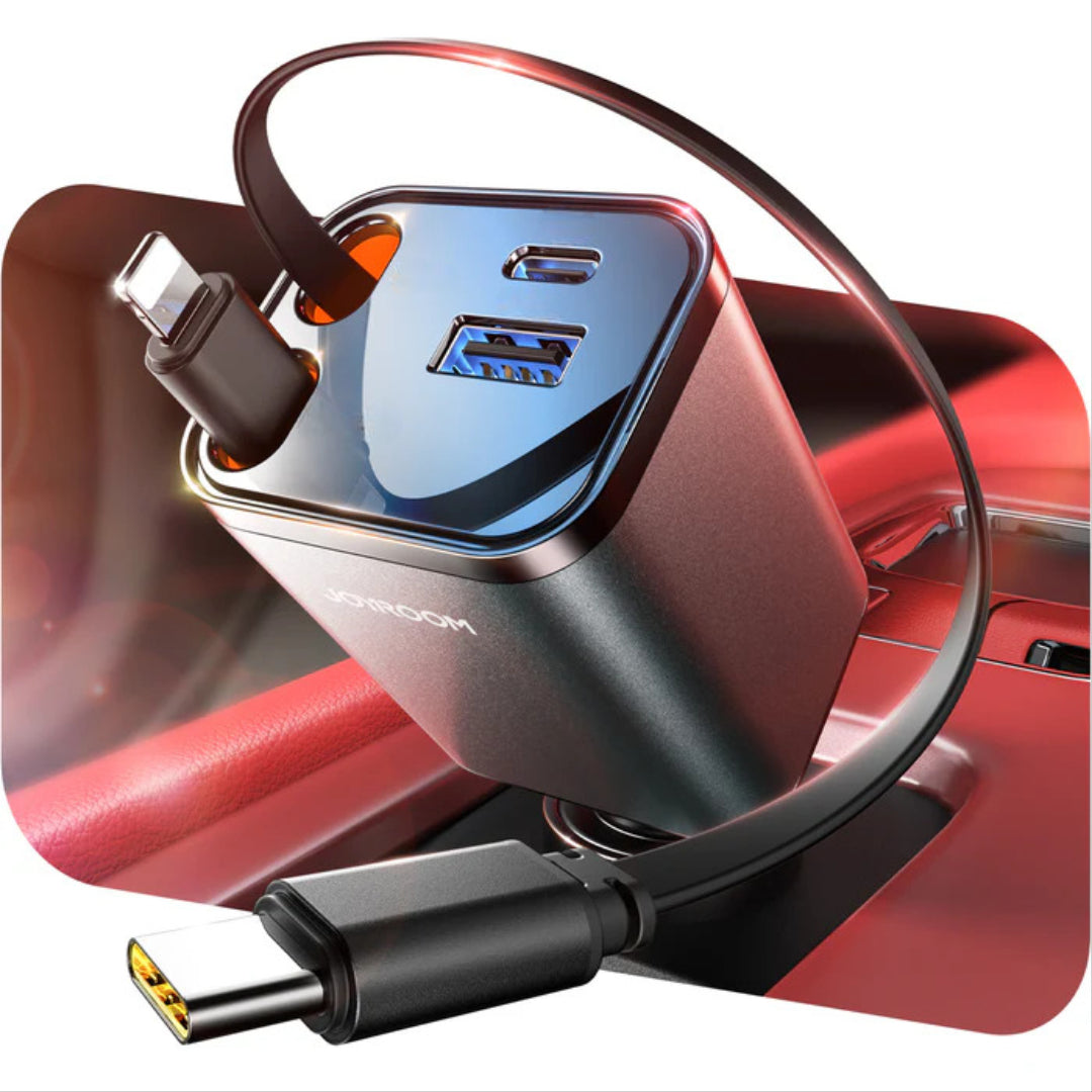 Joyroom 65W 4-in-1 Retractable Cable Car Charger JR-CCL05