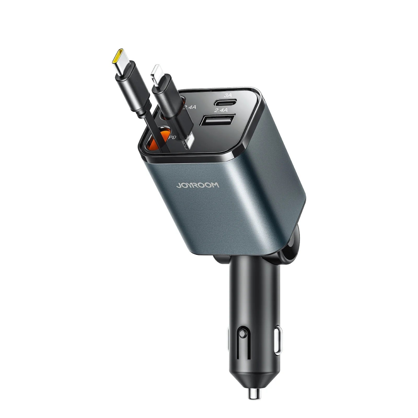 Joyroom 65W 4-in-1 Retractable Cable Car Charger JR-CCL05