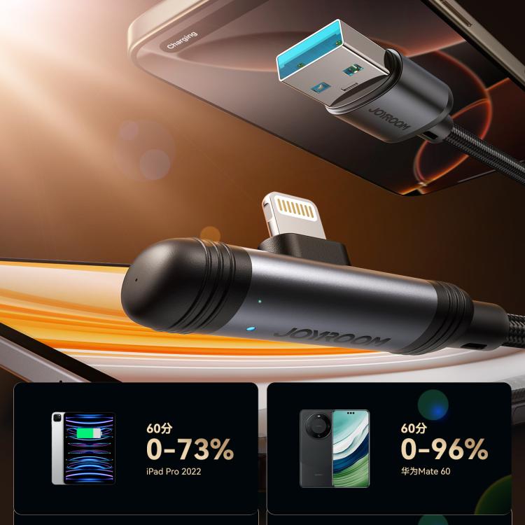 Joyroom 90 Degree Fast Charging Data Cable 3A USB to Lightning S-A56
