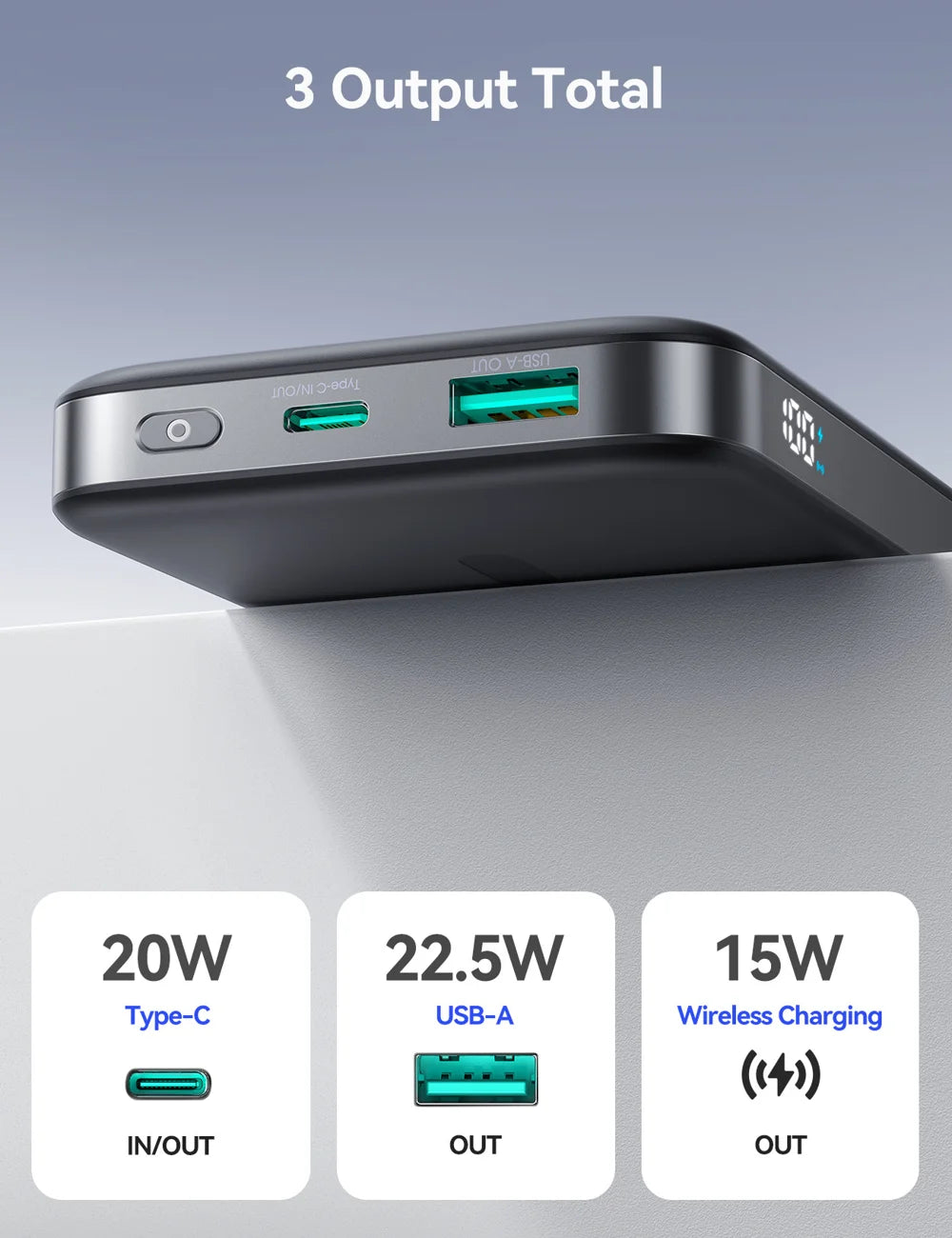Joyroom Magnetic Wireless Power Bank 10000mAH 22.5W JR-PBM12
