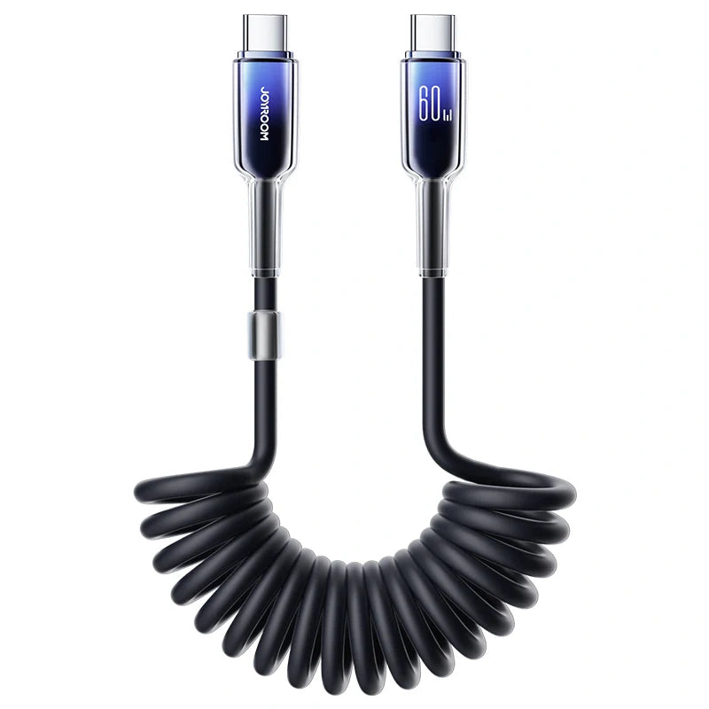 Joyroom Type-C to Type-C 60W Coiled Fast Charging & Data Cable S-A43