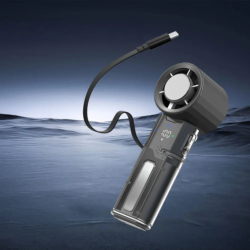 Lenyes 6000mAh 100-Speed Ice Cooling Handheld Fan LHF114
