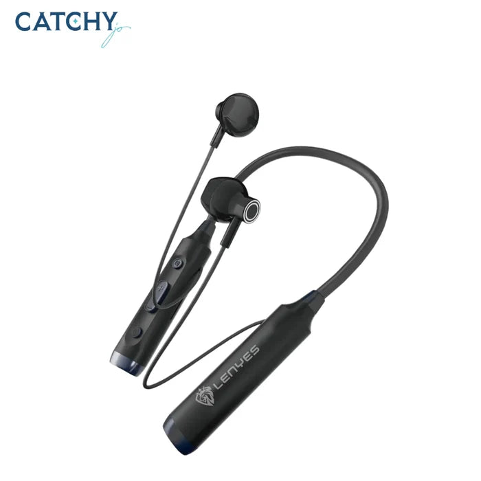 Lenyes Bluetooth 5.3 130H Digital Display TF Card Neckband Earphones A52