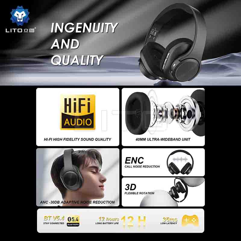 LITO Bluetooth Headset with Speaker 2-in-1 LE03