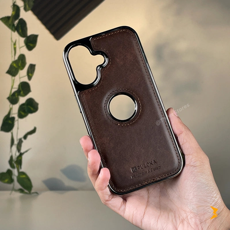 Light Sand Leather Case iPhone 16