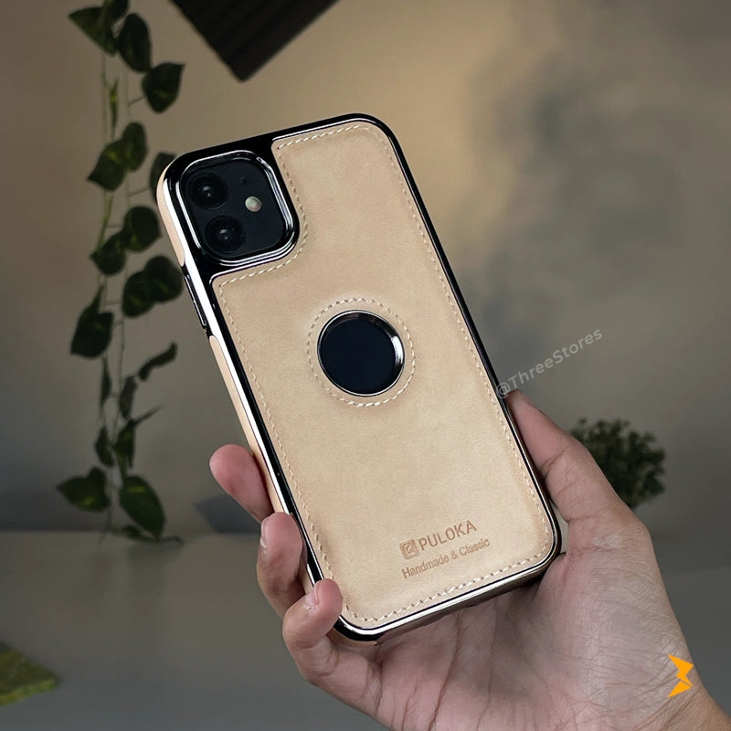 Light Sand Leather Case iPhone 12