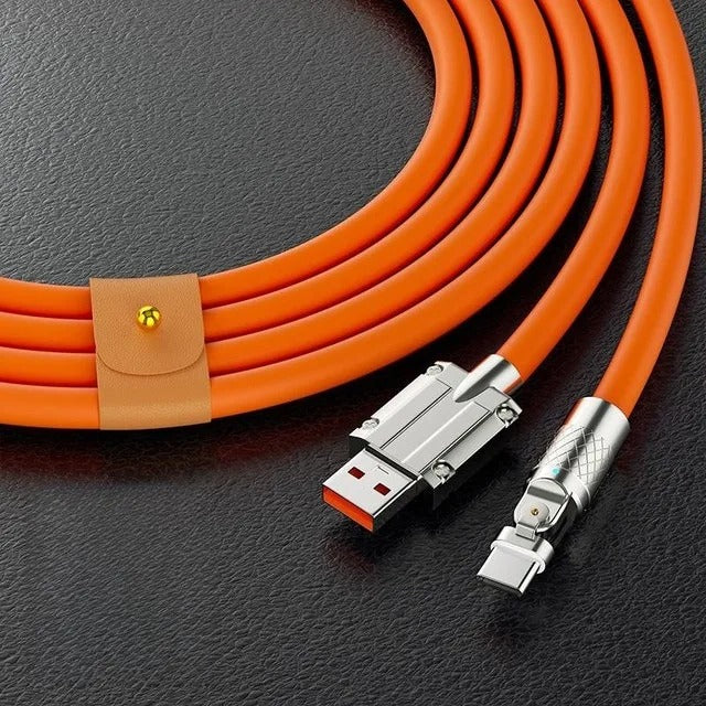 Liquid Silicone USB Fast Charging Cable 180 Degree