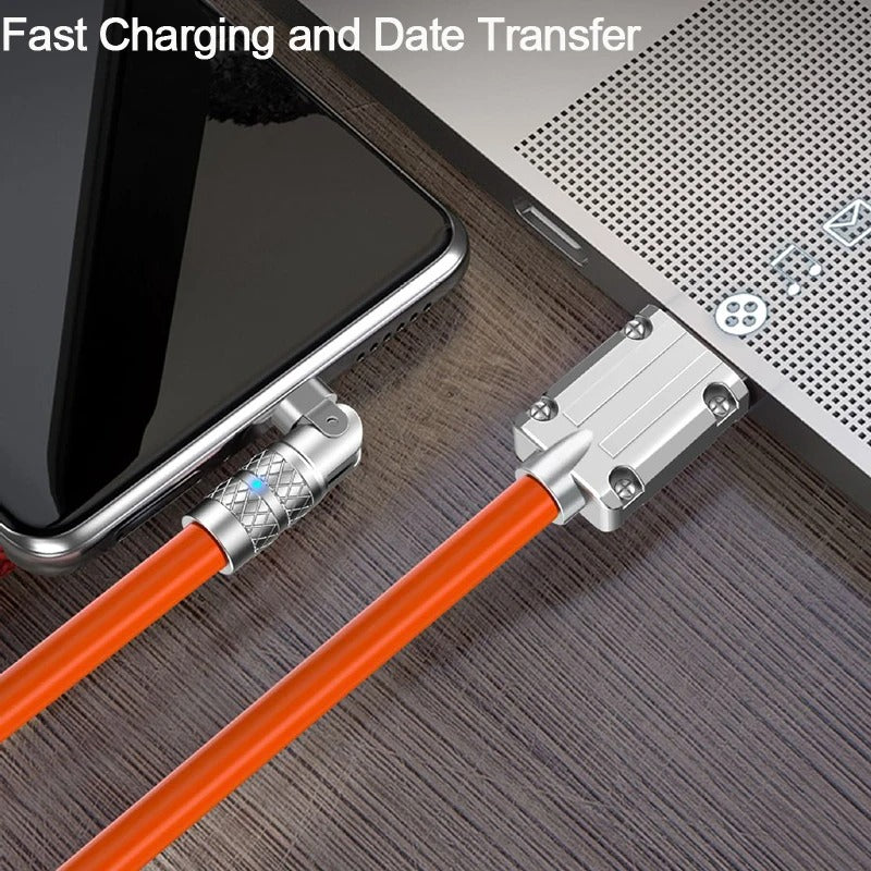 Liquid Silicone USB Fast Charging Cable 180 Degree