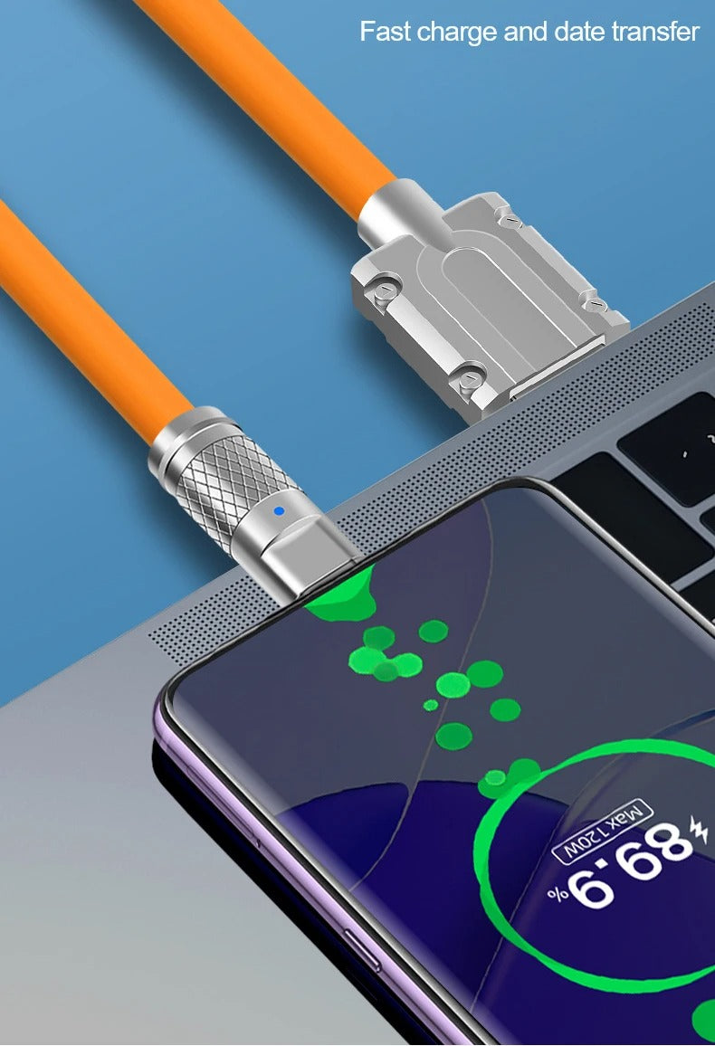 Liquid Silicone USB Fast Charging Cable 180 Degree