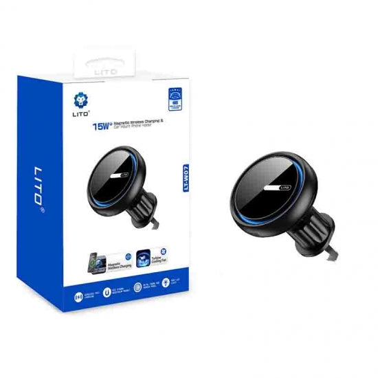 Lito Magnetic Wireless Charging Car Mount Phone Holder 15W LT-W07
