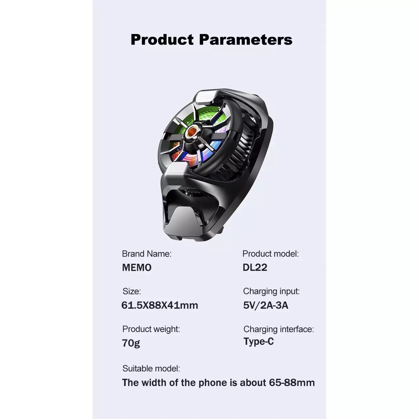 MEMO Back-Clip Mobile Cooler DL22